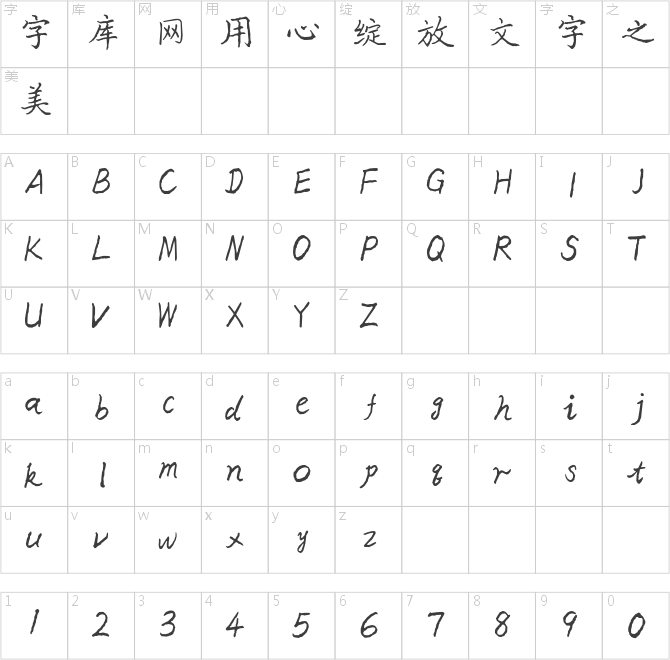 三極毛哥楷書