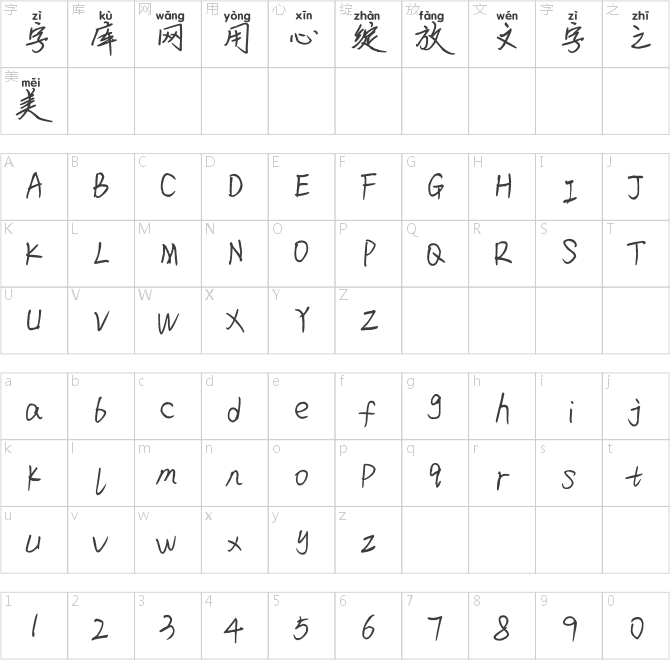 米開翩若驚鴻拼音體